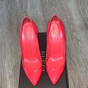 Gucci Begonia Pink Patent Leather Heels